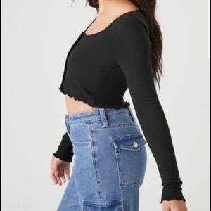 Forever 21 long sleeve crop top